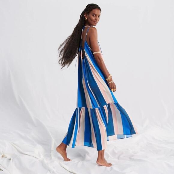 LEMLEM X H&M NWT Stripe Maxi Dress Size Medium - Picture 1 of 16